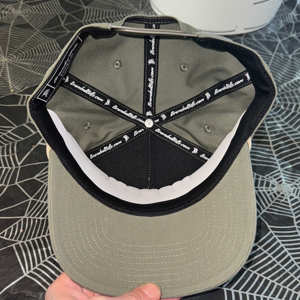 Olive Green blank branded bills SnapBack - Picture 3 of 4